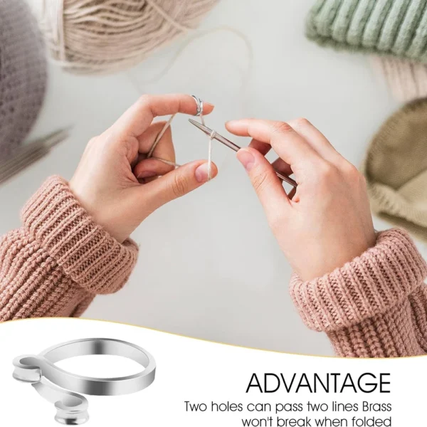 Knitting Kits: 2pcs Adjustable Crochet Yarn Guide Rings - Image 4