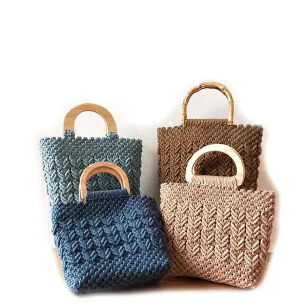 Knitting Kits: DIY PU Leather Crochet Bag Kit With Handles - Image 2