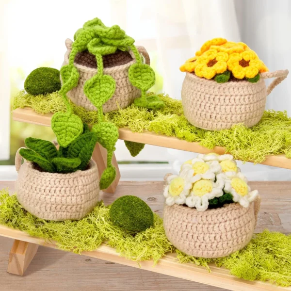 Knitting Kits: 3Set Leaf Plant Crochet Starter Kit - Image 6
