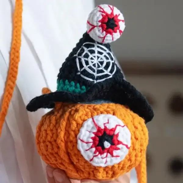 Knitting Kits, Halloween Eyeball Pumpkin Crochet Kit - Image 5