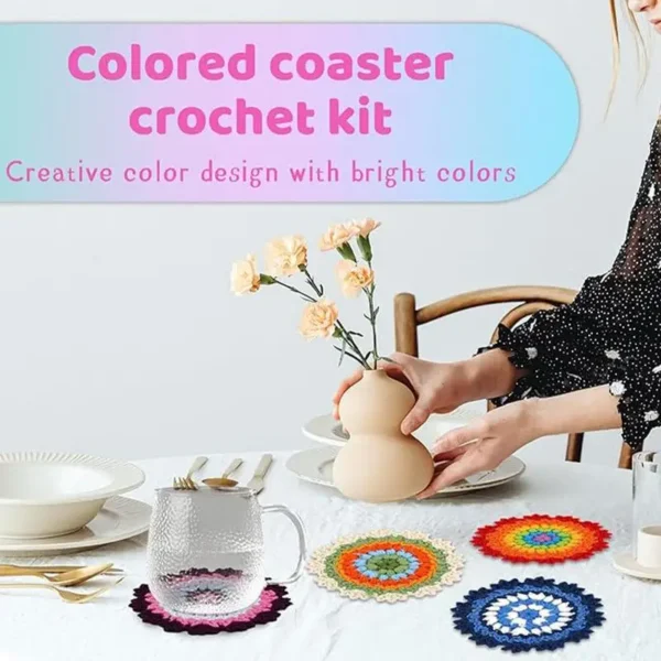 Knitting Kits for Crochet Coaster & Flower Pot - Image 2