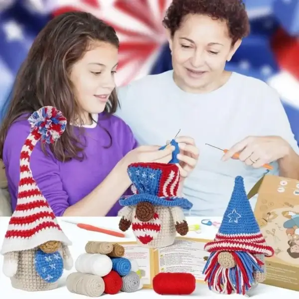 Knitting Kits for Beginners, Gnome Crochet Starter Kit - Image 2
