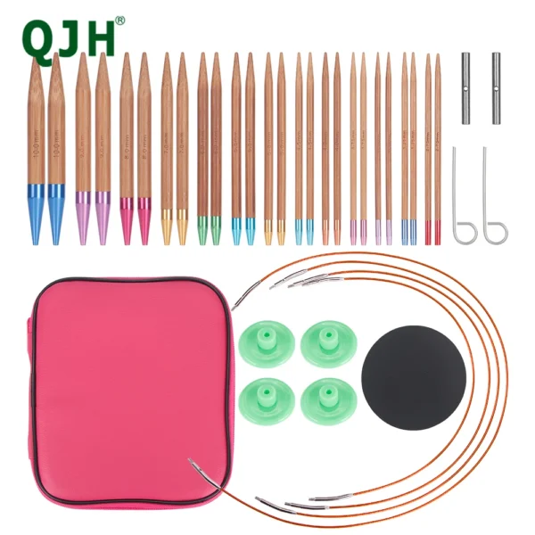 13 Pairs Bamboo Knitting Kits Circular Needles Set