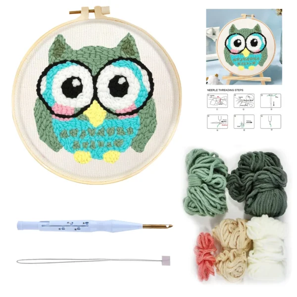 Knitting Kits – Punch Needle Embroidery Set with Hoops