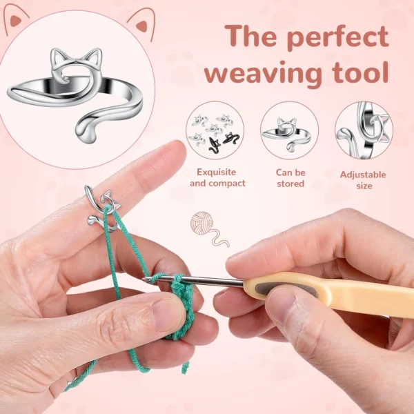 Knitting Kits: 2pcs Adjustable Crochet Yarn Guide Rings - Image 5