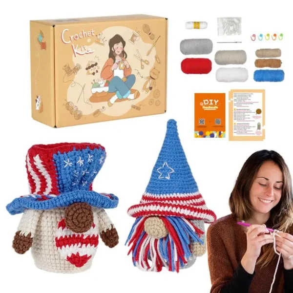 Knitting Kits for Beginners - Gnome Crochet Set