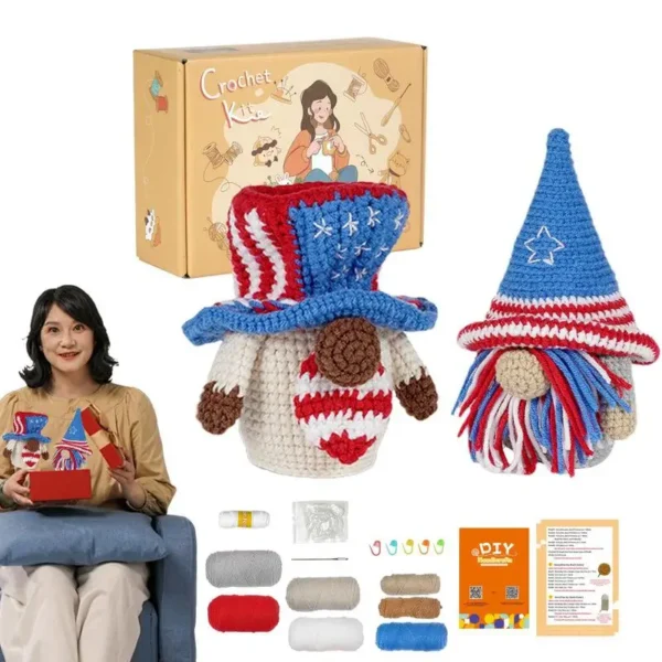Knitting Kits: Beginner Crochet Set With Yarn For Gnome