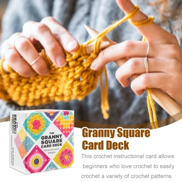 Knitting Kits – 50pcs Granny Square Crochet Cards - Image 6