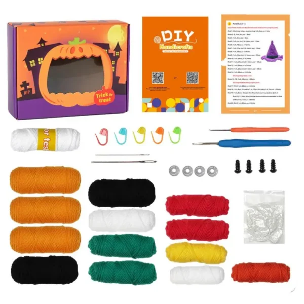 Halloween Knitting Kits with Eyeball Doll and Pumpkin