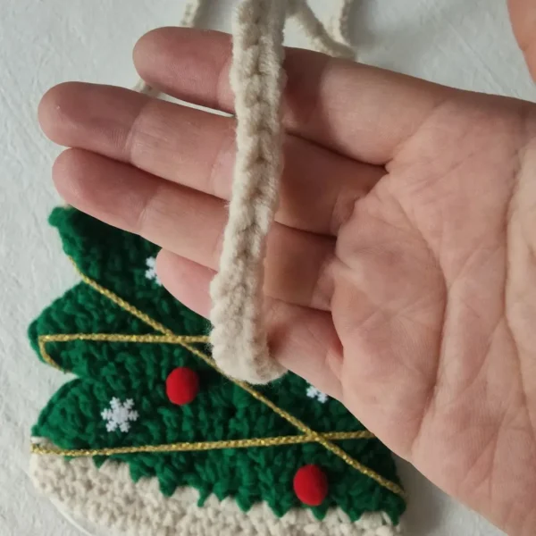 Knitting Kits Crocheted Christmas Tree Crossbody Bag - Image 3
