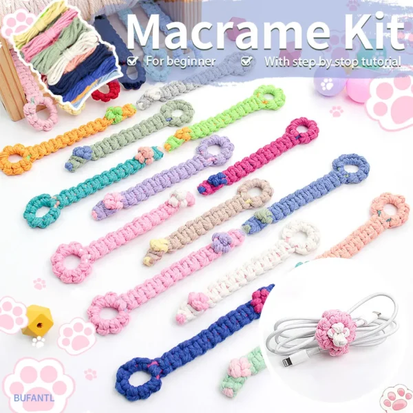 Knitting Kits: Handmade Macrame Cable Hubs Set