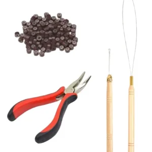 Knitting Kits: Hair Extension Pliers, Hooks & 100 Beads