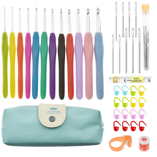 Knitting Kits - Aluminum Crochet Hooks with Storage
