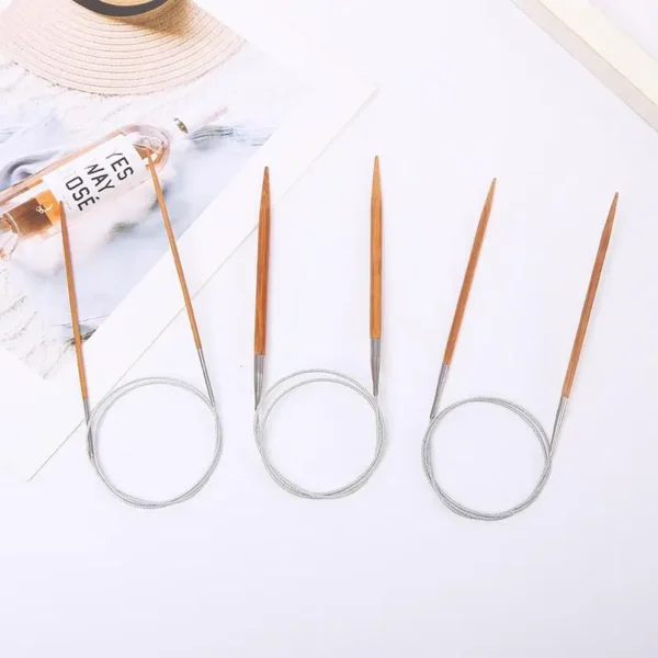 Knitting Kits - Bamboo Circular Needles with Steel Tubes - Image 3