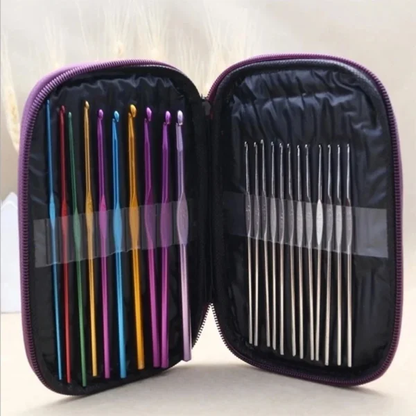 Knitting Kits: 22PCS Crochet Hooks, Needles, Case - Image 2