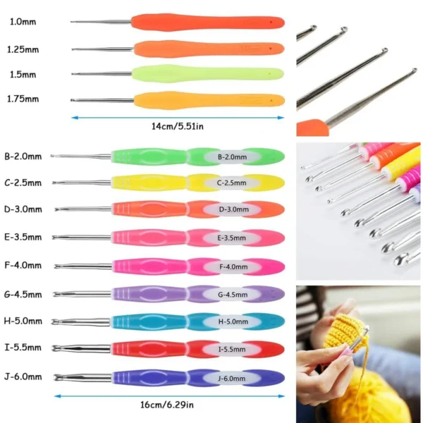 68/136Pc Knitting Kits with Crochet Hooks & Needles - Image 2